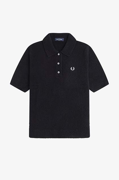 Textured Knitted Polo Shirt