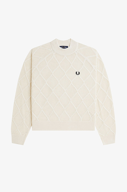 Argyle Mesh Knitted Jumper