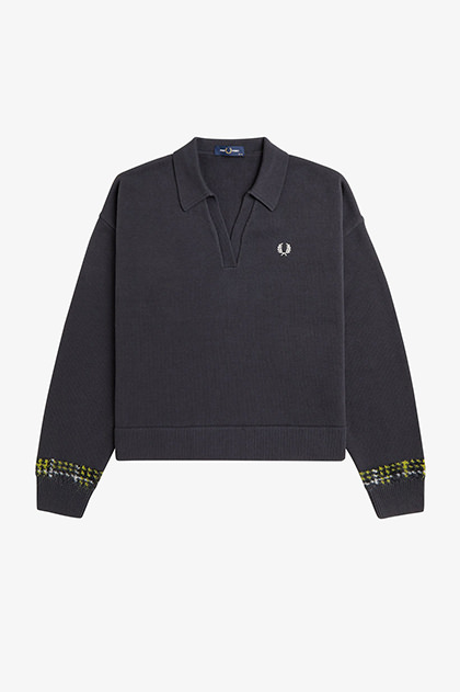 Tartan Panel Knitted Shirt