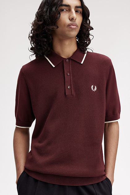 Pique Stitch Knitted Polo Shirt