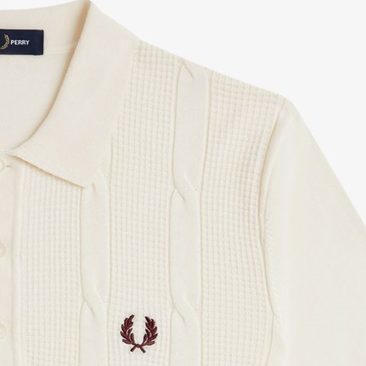 Textured Cable Knit Polo Shirt(M 560：ECRU): | FRED PERRY