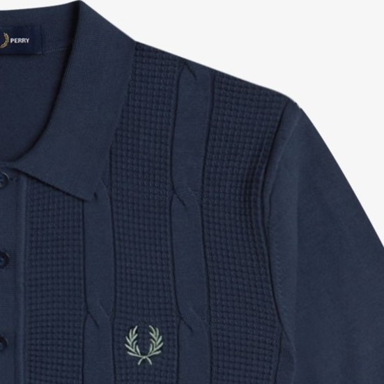 Textured Cable Knit Polo Shirt(M 560：ECRU): | FRED PERRY