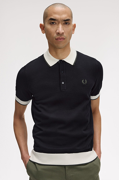 Contrast Tipped Knitted Polo Shirt