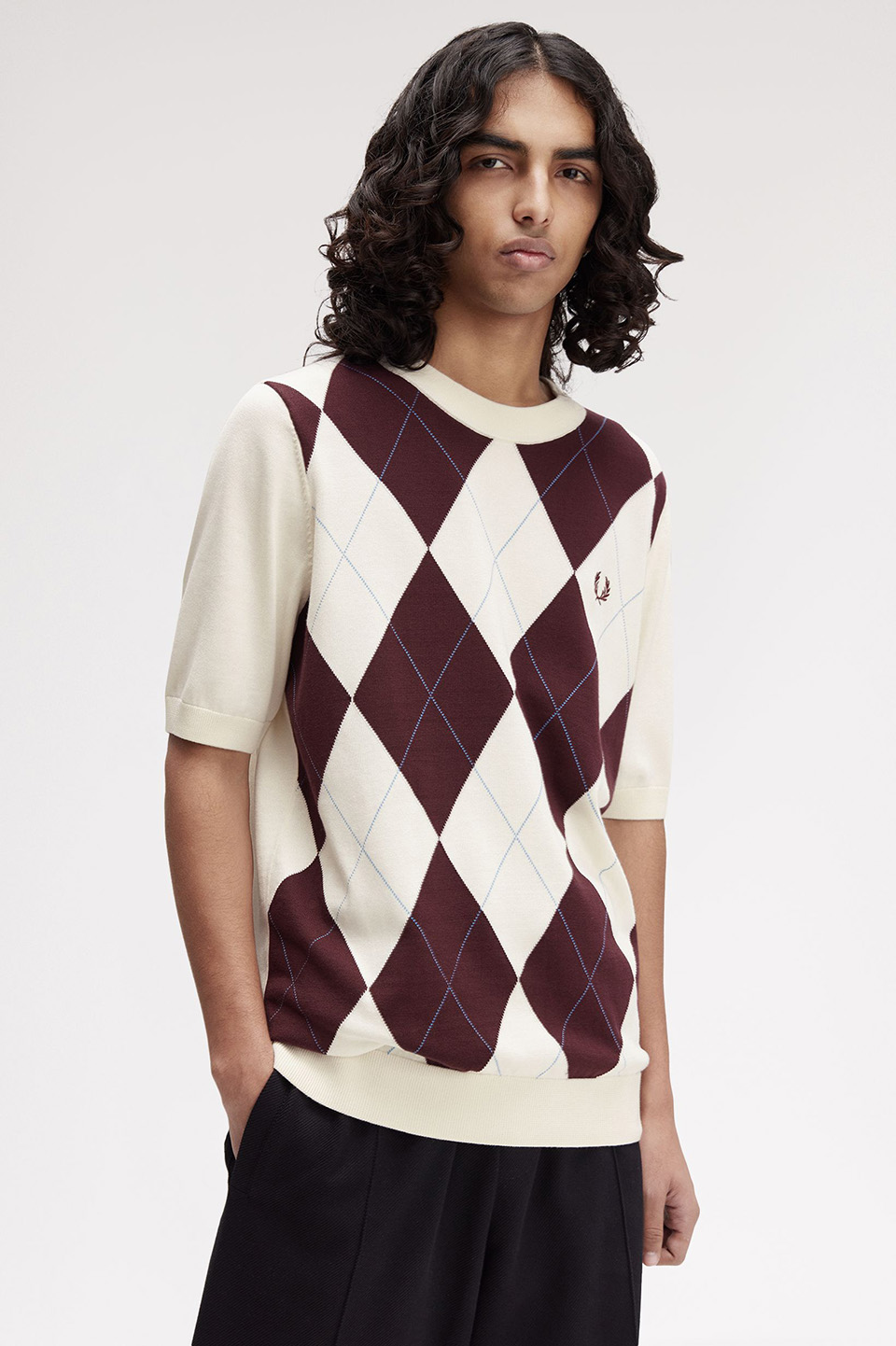 フレッドペリー アーガイル柄 M Argyle Knitted T-Shirt(M 560:ECRU): | FRED PERRY JAPAN