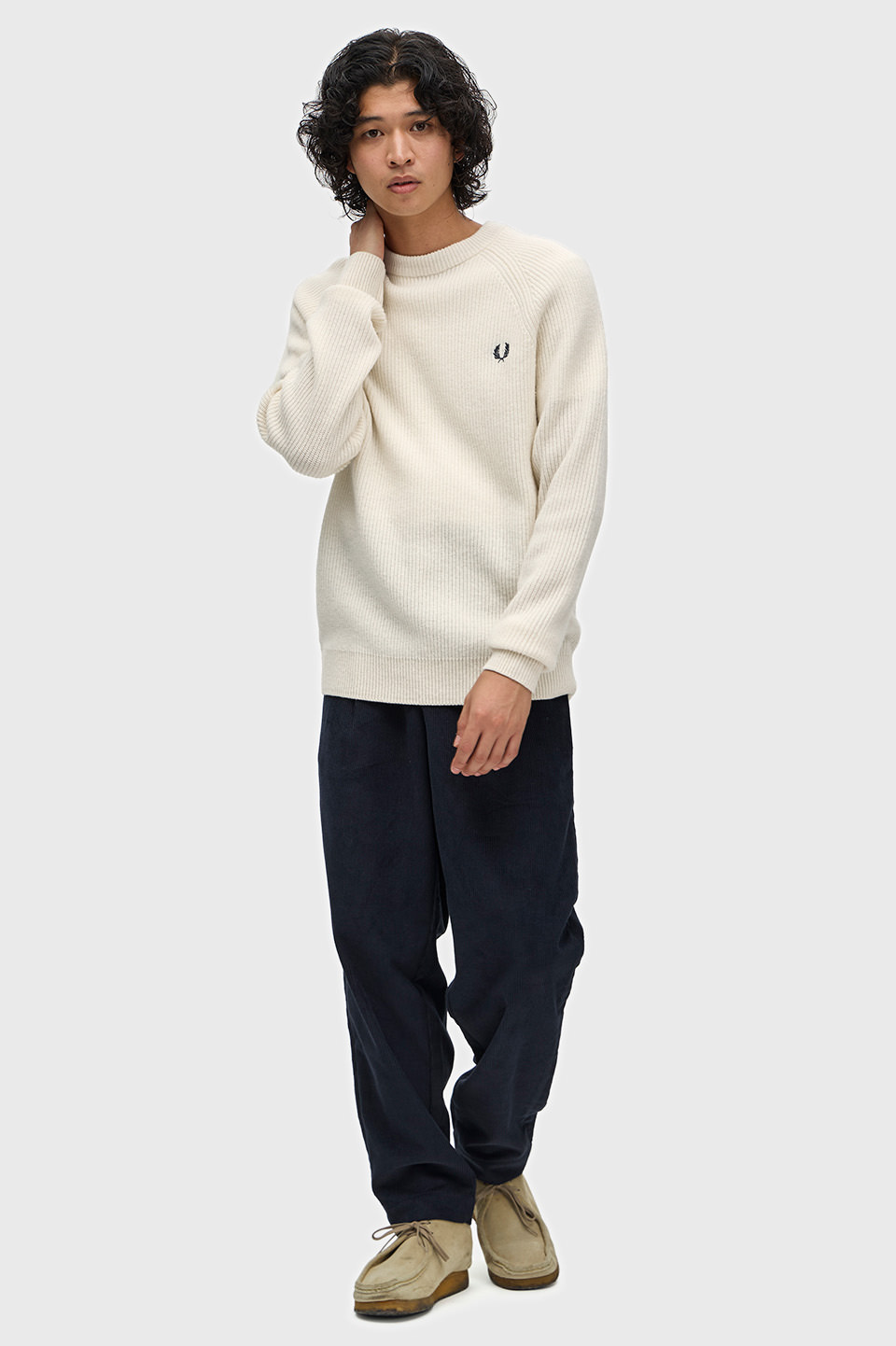 Lambswool Raglan Jumper(S 560：ECRU): | FRED PERRY JAPAN