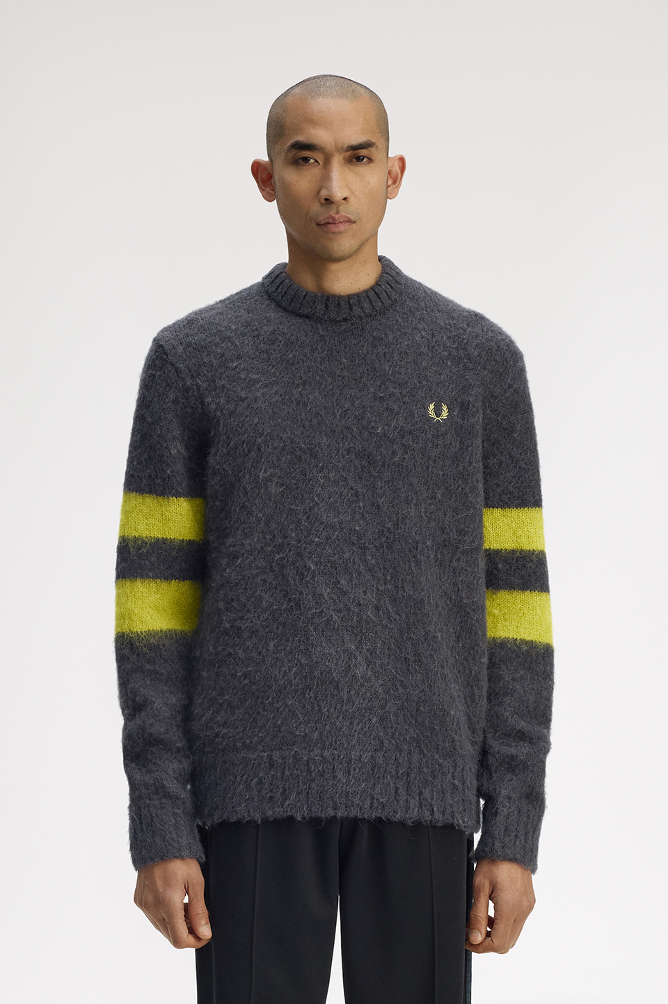 Chunky Tipped Sleeve Jumper(M 297：ANCHOR GREY): | FRED PERRY