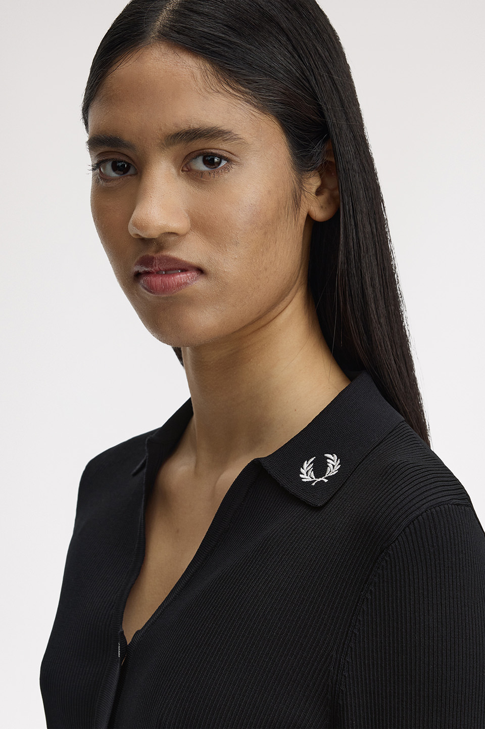 Ribbed Knitted Shirt(10 102：BLACK): | FRED PERRY JAPAN | フレッド