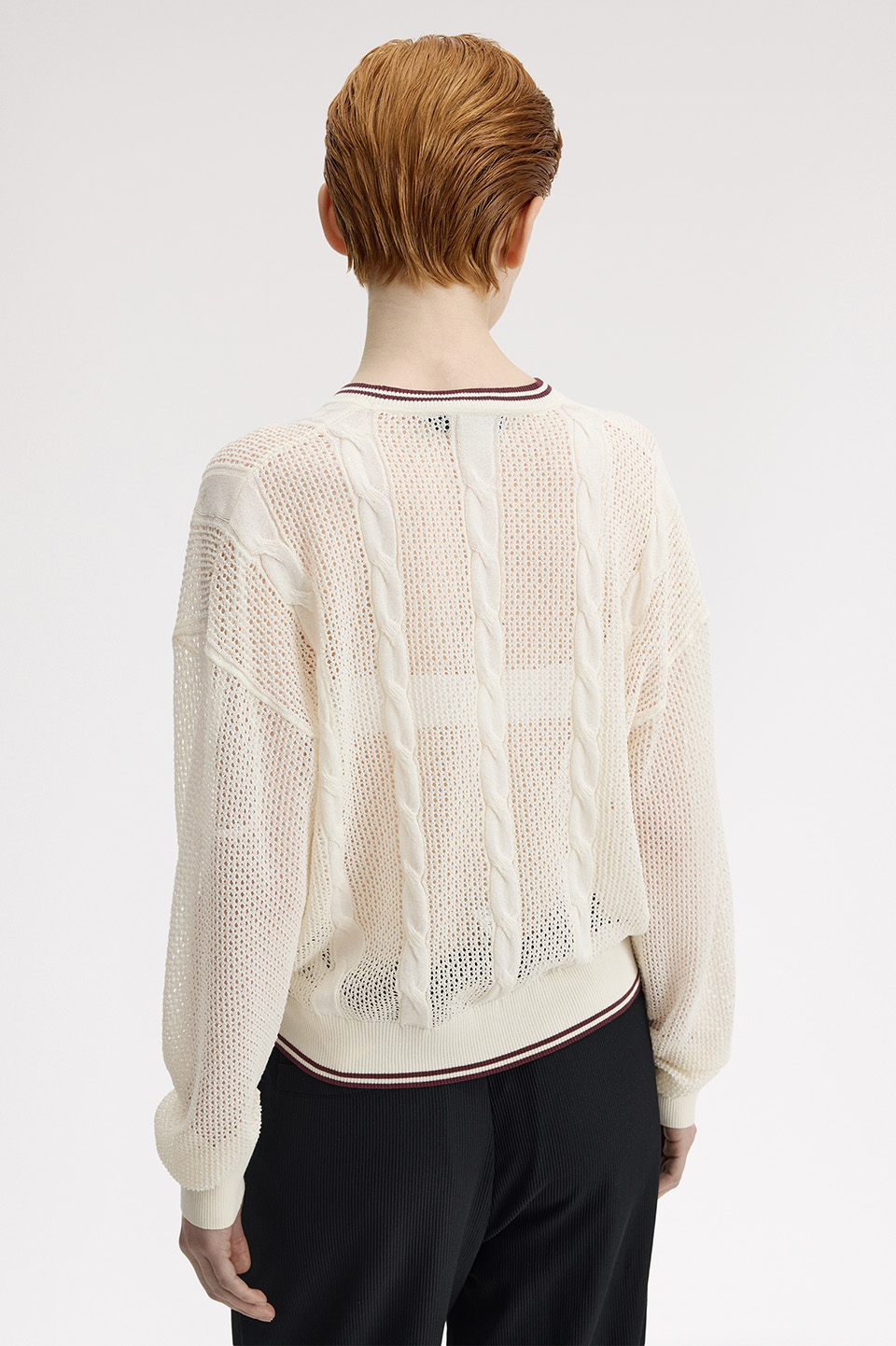 Mesh Cable Knit Jumper(10 560：ECRU): | FRED PERRY JAPAN