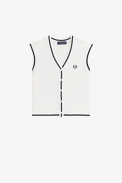 Button Through Textured Knit Tank