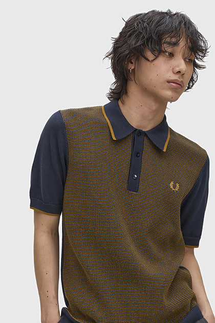 Tonic Waffle Knitted Shirt(S 597：OX BLOOD / ECRU): | FRED PERRY