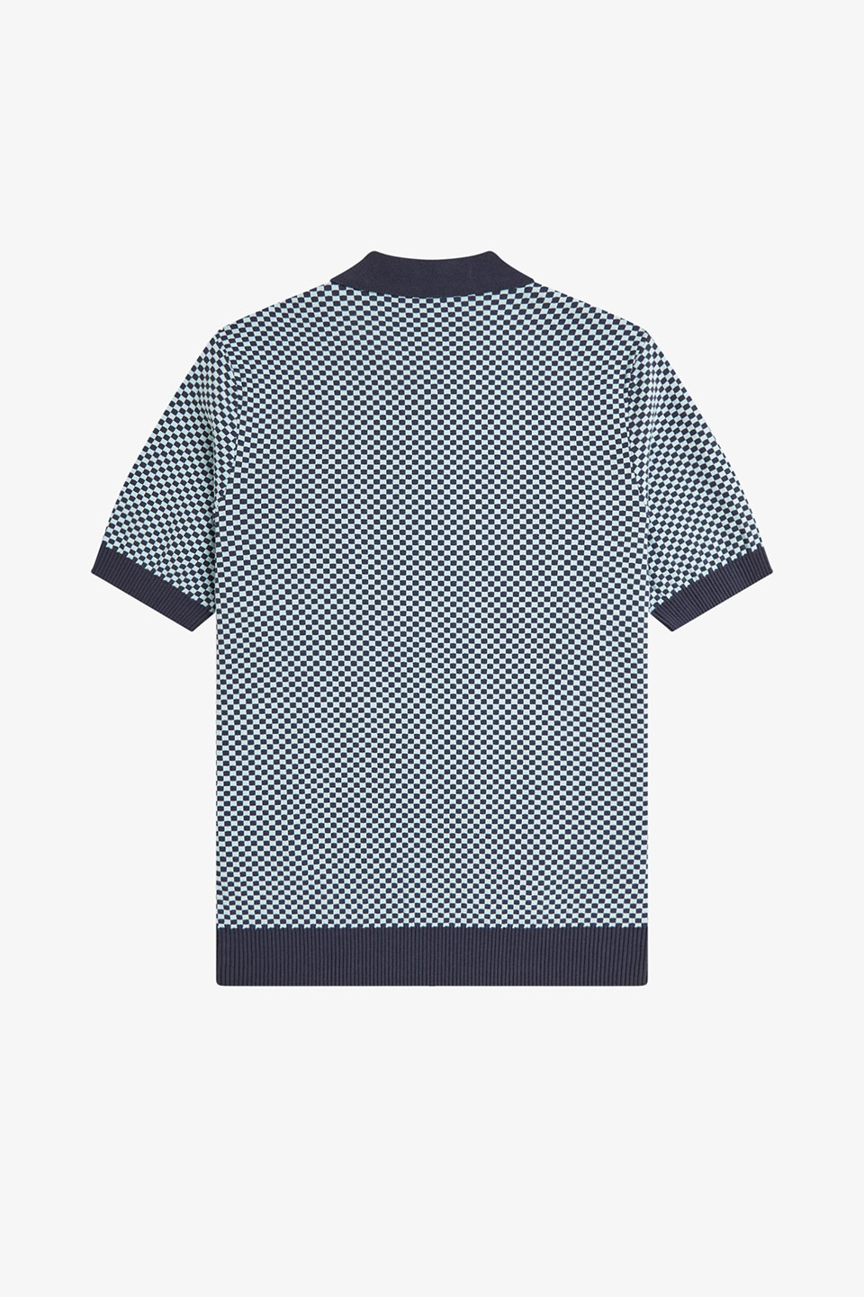 Chequerboard Knitted Shirt(S 738：DARK AIRFORCE): | FRED PERRY
