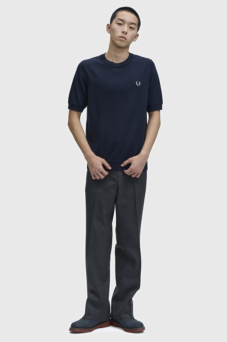 Cotton Knitted T-Shirt(S 608：NAVY): | FRED PERRY JAPAN | フレッド