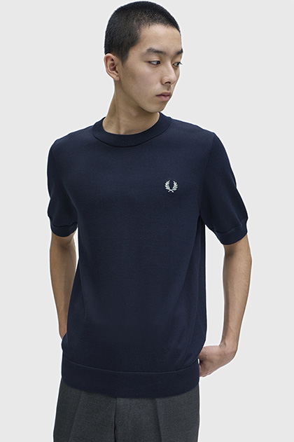 Cotton Knitted T-Shirt(S 608：NAVY): | FRED PERRY JAPAN | フレッド