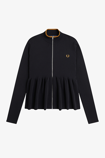 Zip-Through Peplum Cardigan