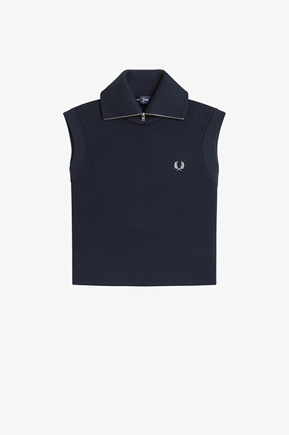 Zip Neck Knitted Vest