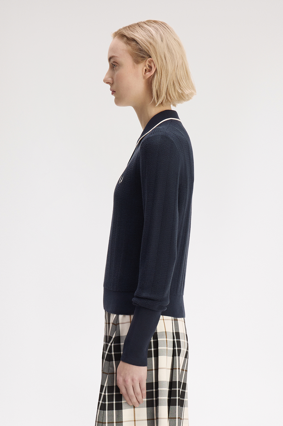 Textured Knitted Shirt(10 608：NAVY): | FRED PERRY JAPAN