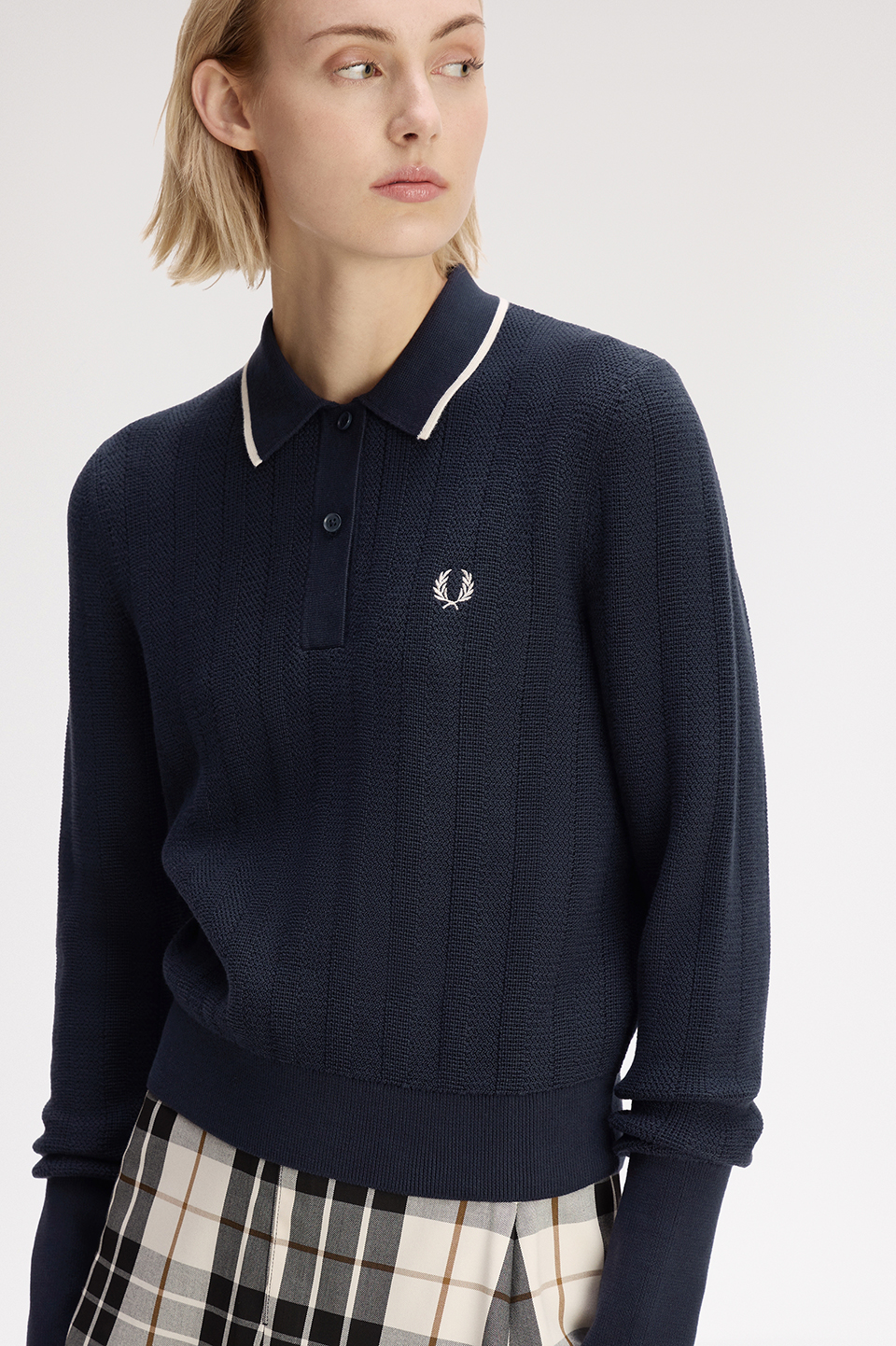 Textured Knitted Shirt(10 608：NAVY): | FRED PERRY JAPAN