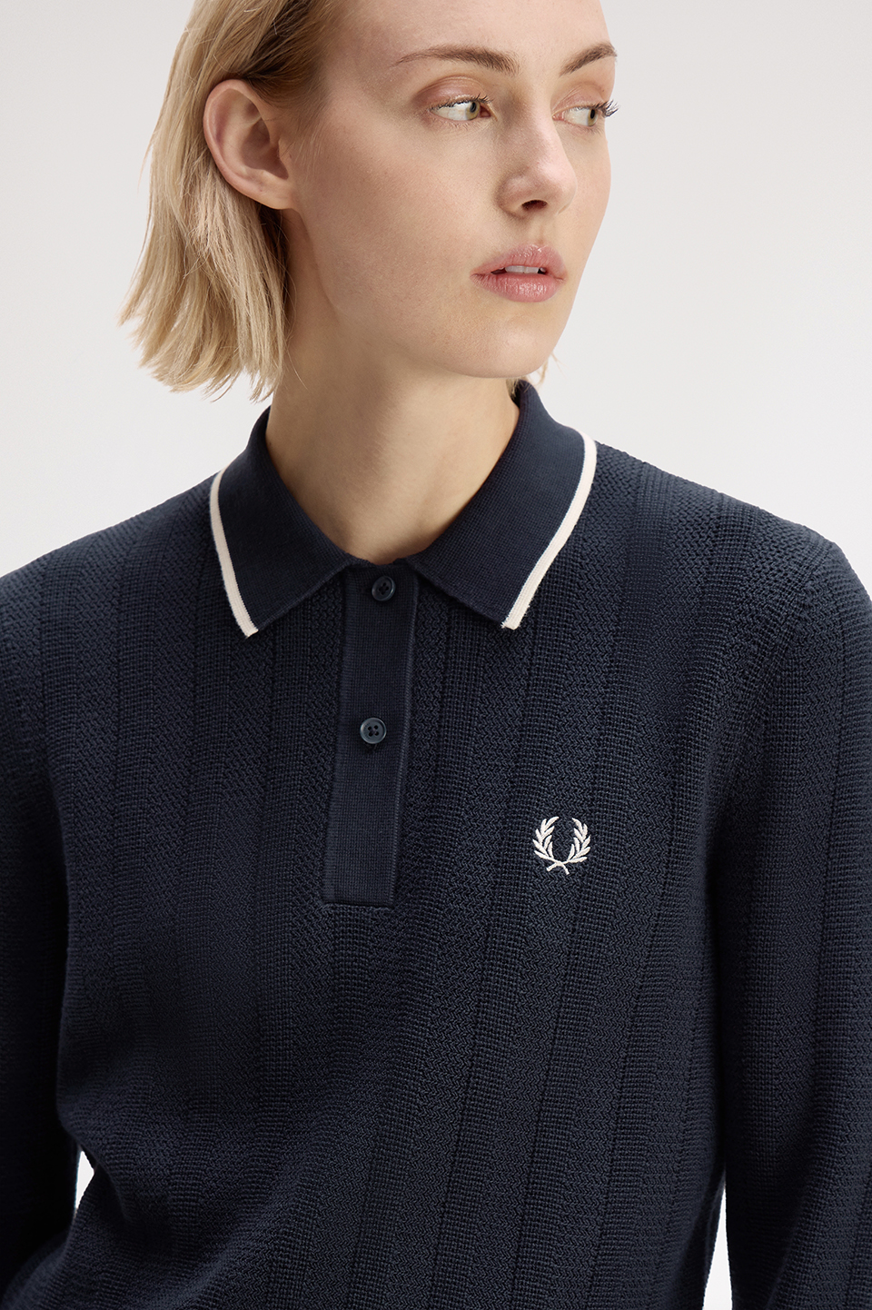 Textured Knitted Shirt(10 608：NAVY): | FRED PERRY JAPAN