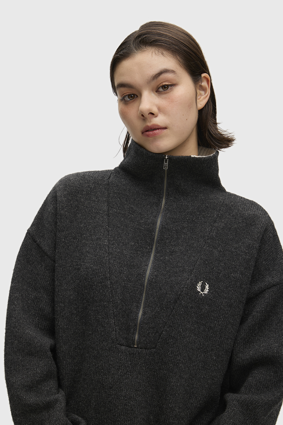 Half-Zip Jumper(10 948：CHARCOAL MARL): | FRED PERRY JAPAN