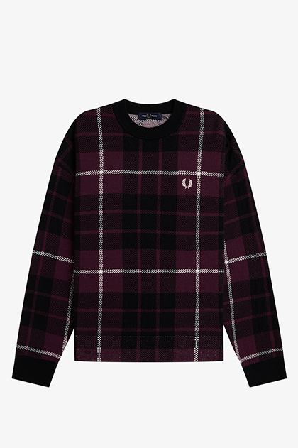 Boucle Tartan Jumper(10 37C：PLUM): | FRED PERRY JAPAN | フレッド