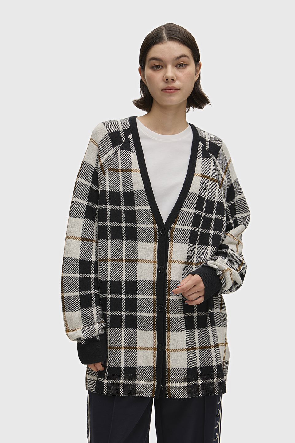 Boucle Tartan Cardigan(10 560：ECRU): | FRED PERRY JAPAN