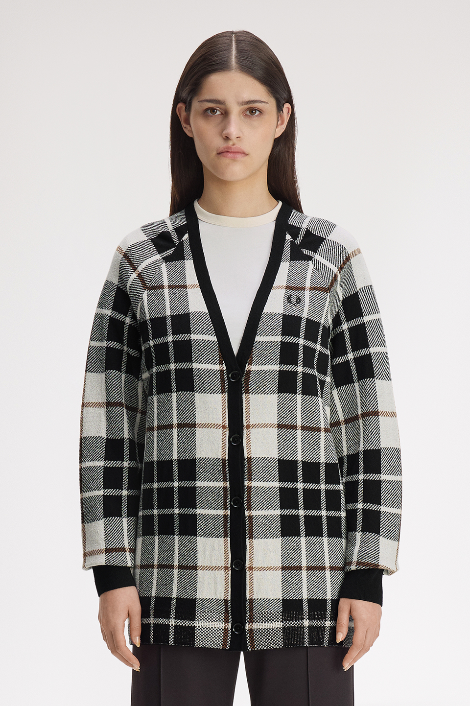 Boucle Tartan Cardigan(10 560：ECRU): | FRED PERRY JAPAN