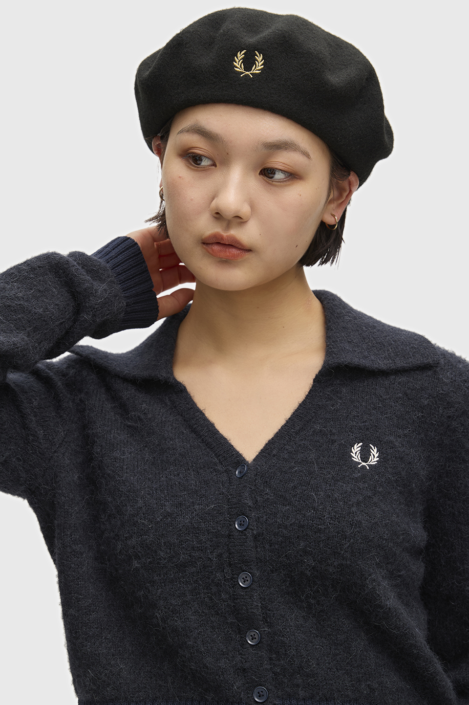 Brushed Cardigan(10 608：NAVY): | FRED PERRY JAPAN | フレッド