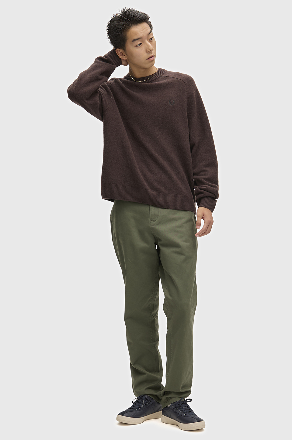 Saddle Sleeve Jumper(S 33C：RICH BROWN): | FRED PERRY JAPAN