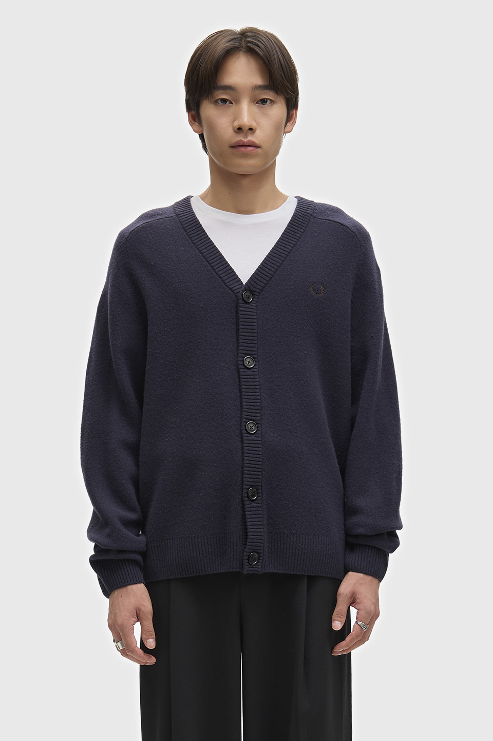 Saddle Sleeve Cardigan(S 608：NAVY): | FRED PERRY JAPAN | フレッド