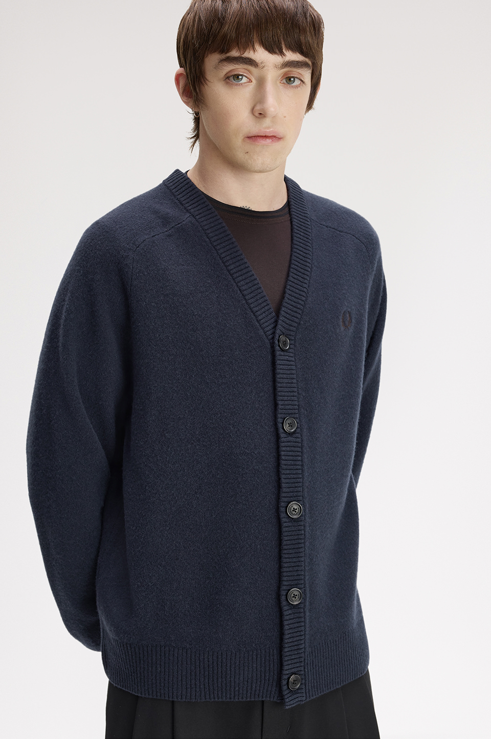 Saddle Sleeve Cardigan(S 608：NAVY): | FRED PERRY JAPAN | フレッド