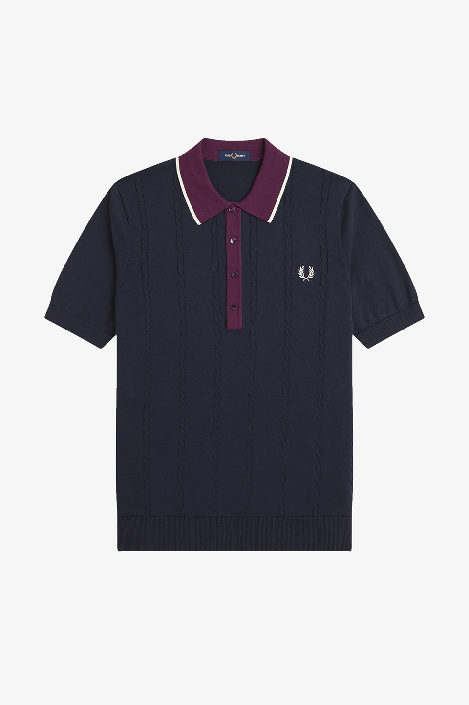 Cable Knit Shirt(S 608：NAVY): | FRED PERRY JAPAN | フレッドペリー