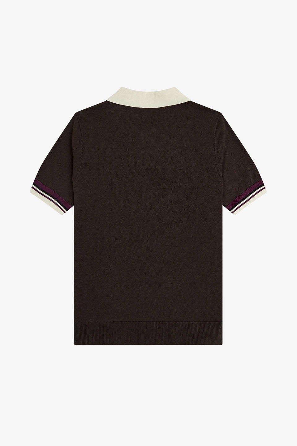 Tipped Open Neck Knitted Shirt(S 33C：RICH BROWN): | FRED PERRY