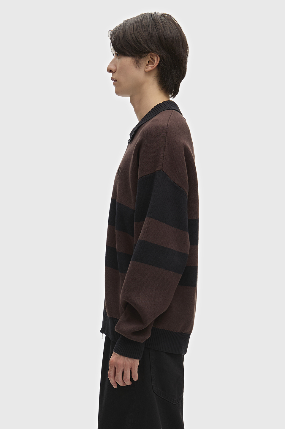 Tipped Graphic Zip Cardigan(M 33C：RICH BROWN): | FRED PERRY JAPAN