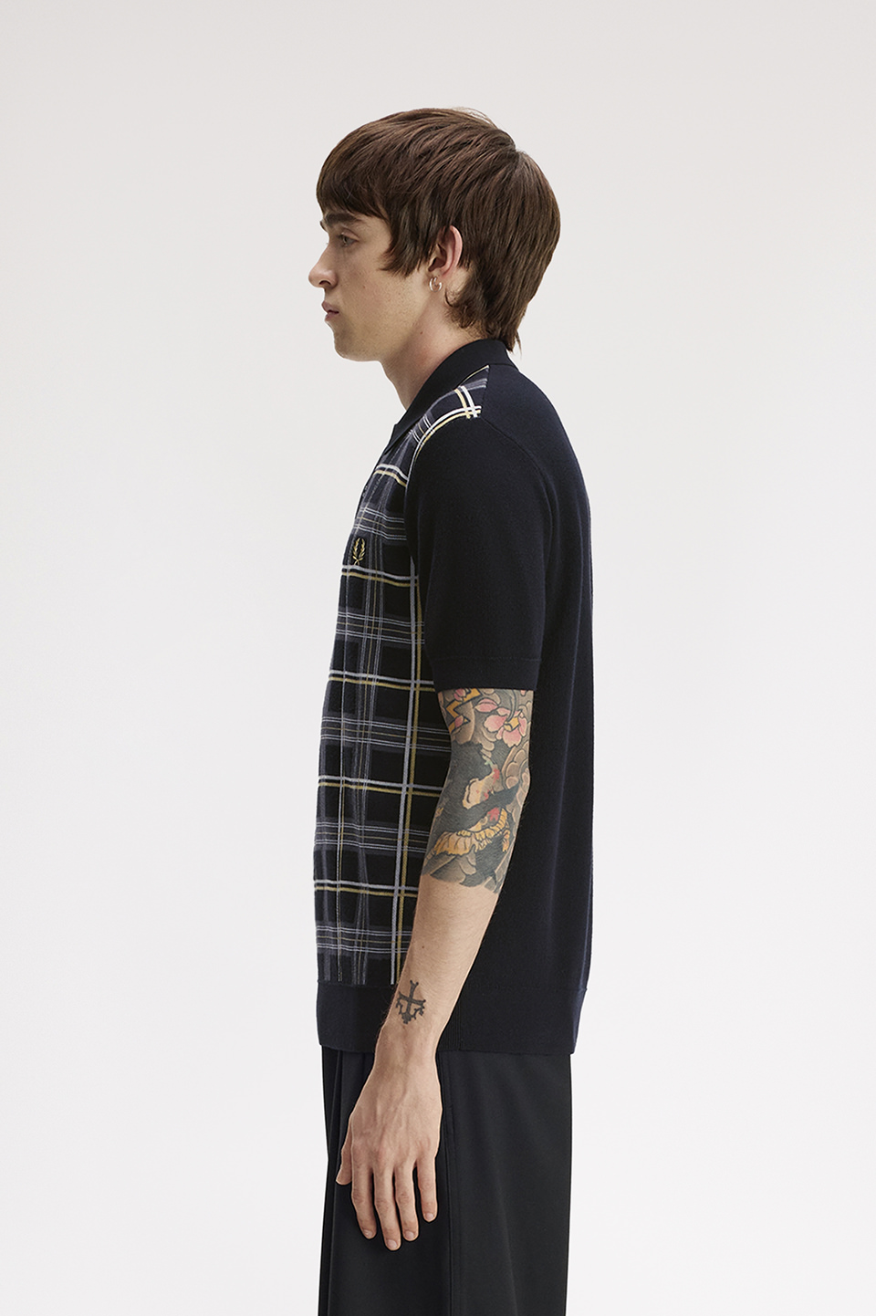 Tartan Knitted Shirt(S 102：BLACK): | FRED PERRY JAPAN | フレッド