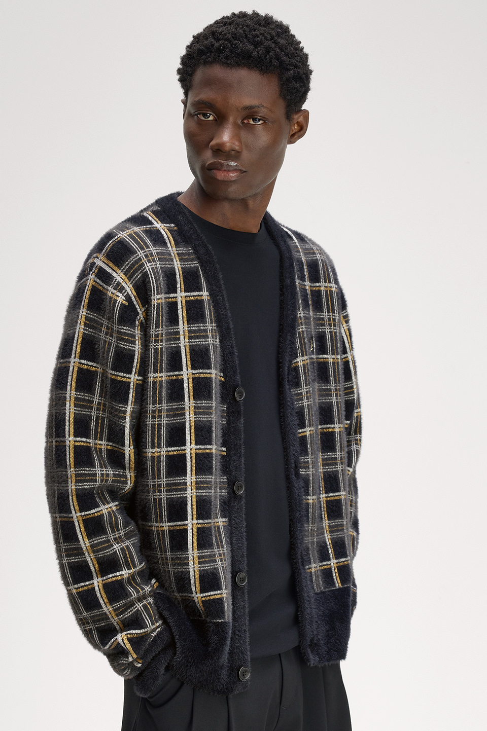 Tartan Cardigan(S 102：BLACK): | FRED PERRY JAPAN | フレッドペリー