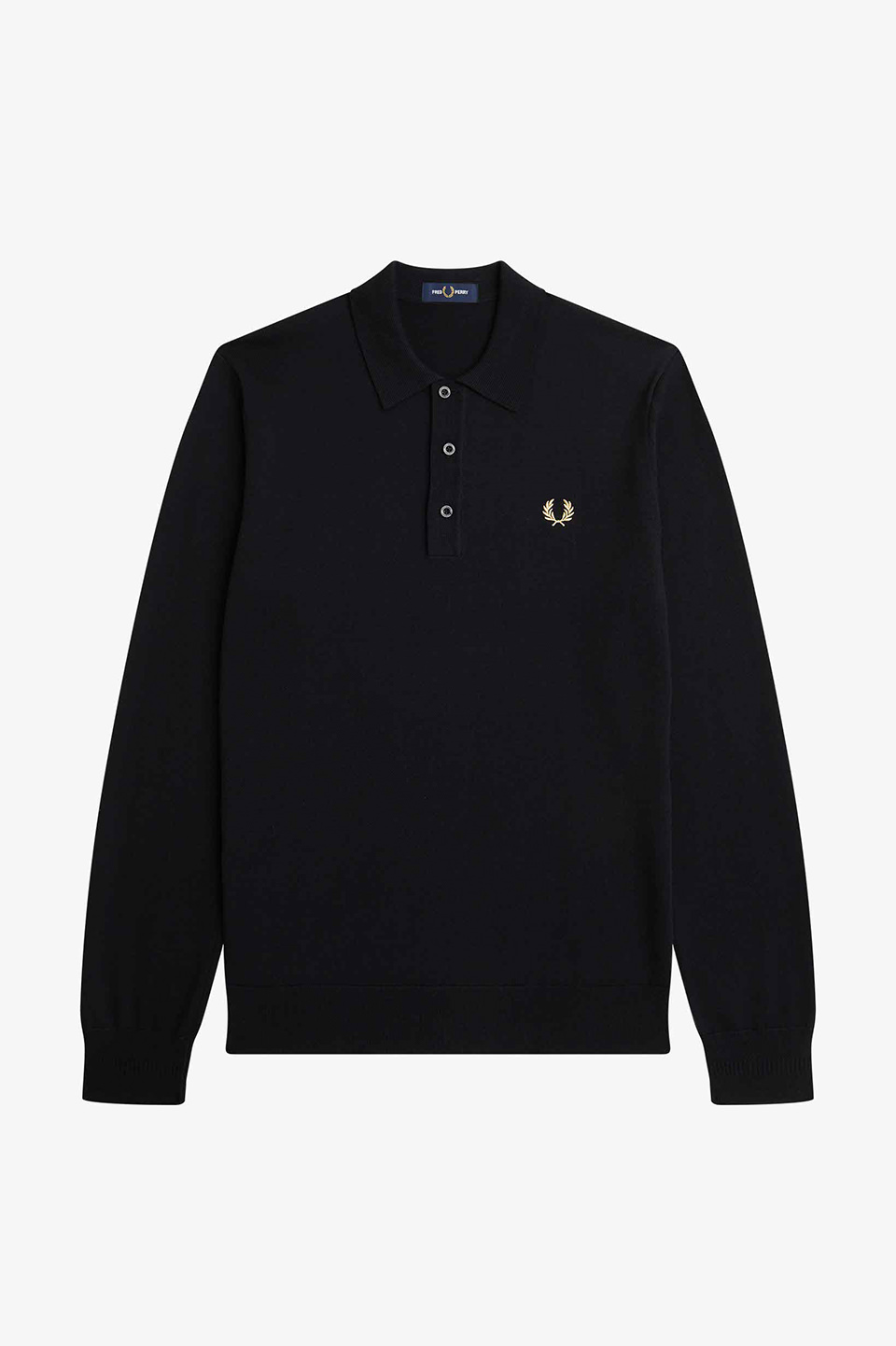 Classic Knitted Long sleeve Shirt(S 198：BLACK): | FRED PERRY 