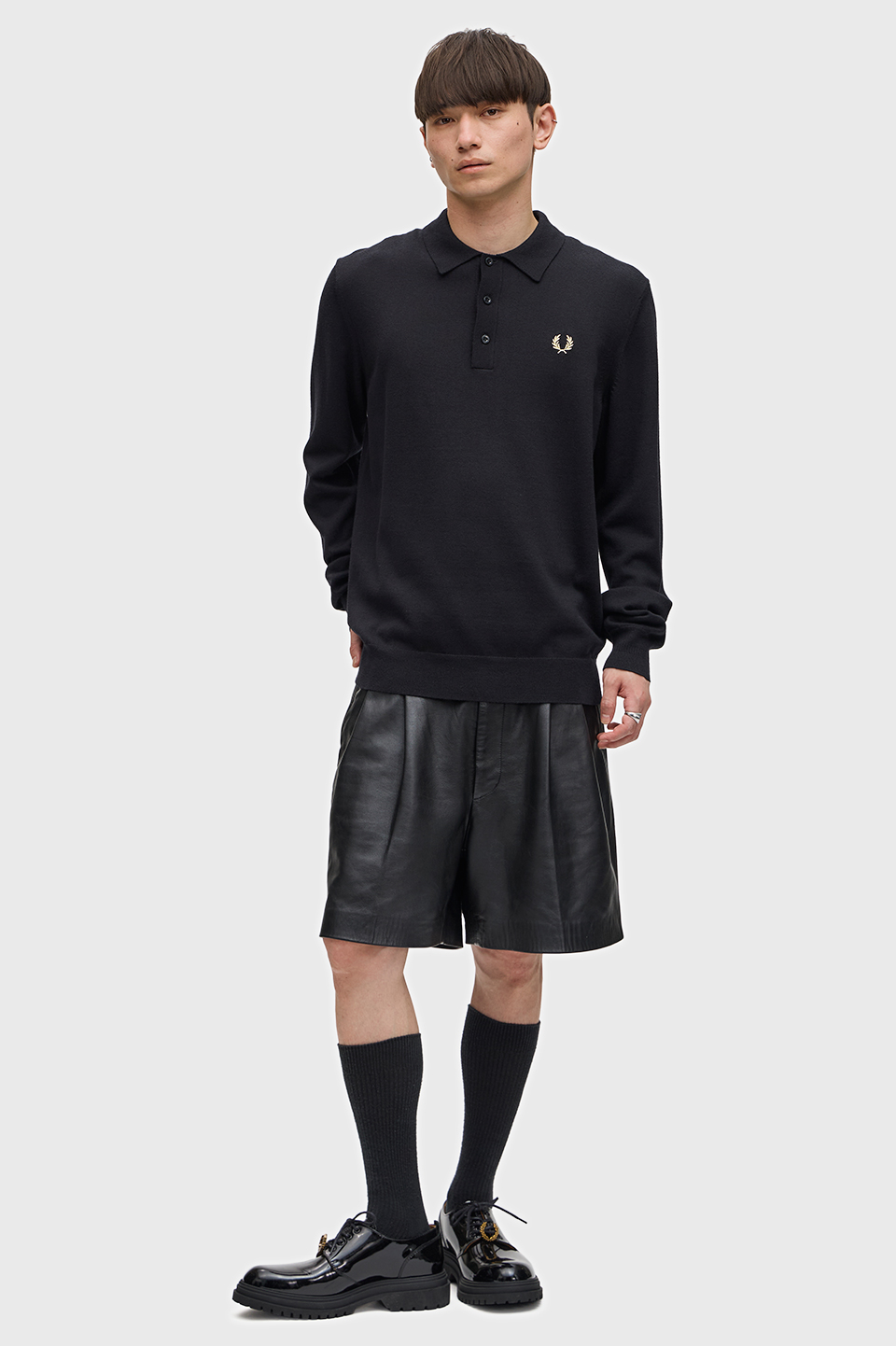 CLASSIC KNITTED SHIRT LS(S BLACK): | FRED PERRY JAPAN | フレッド 