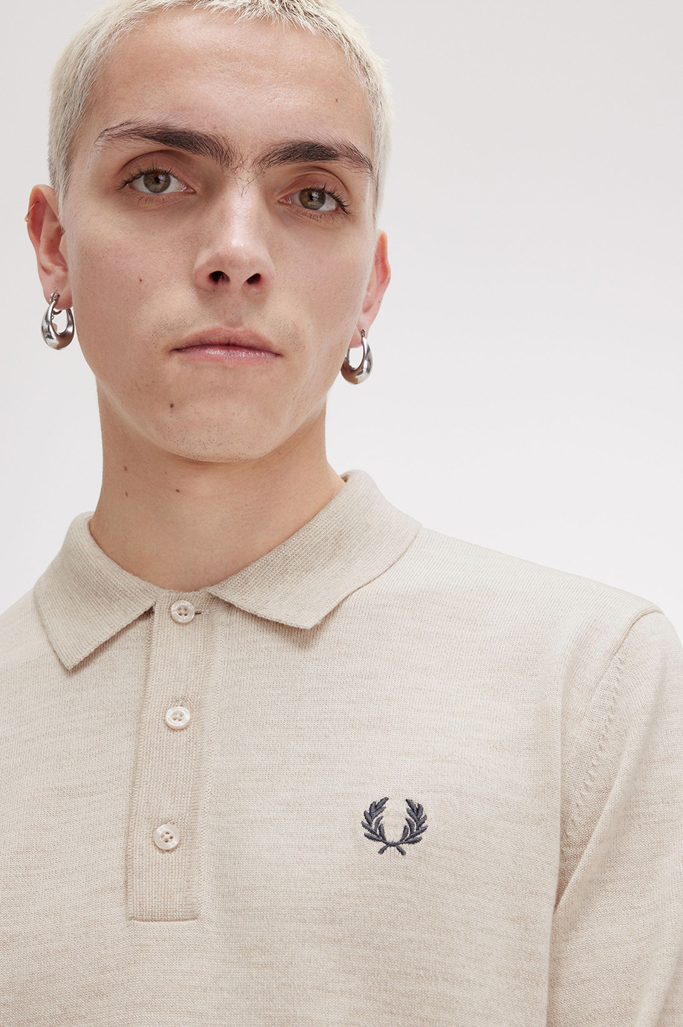 Classic Knitted Long Sleeve Shirt(S X23：PORRIDGE MARL