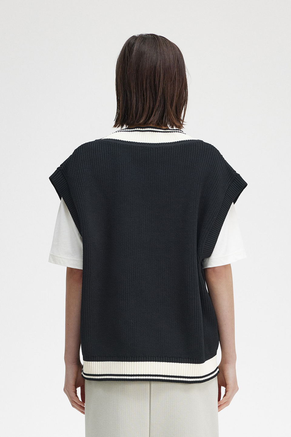Cable Knit Panel Tank(10 102:BLACK): | FRED PERRY JAPAN