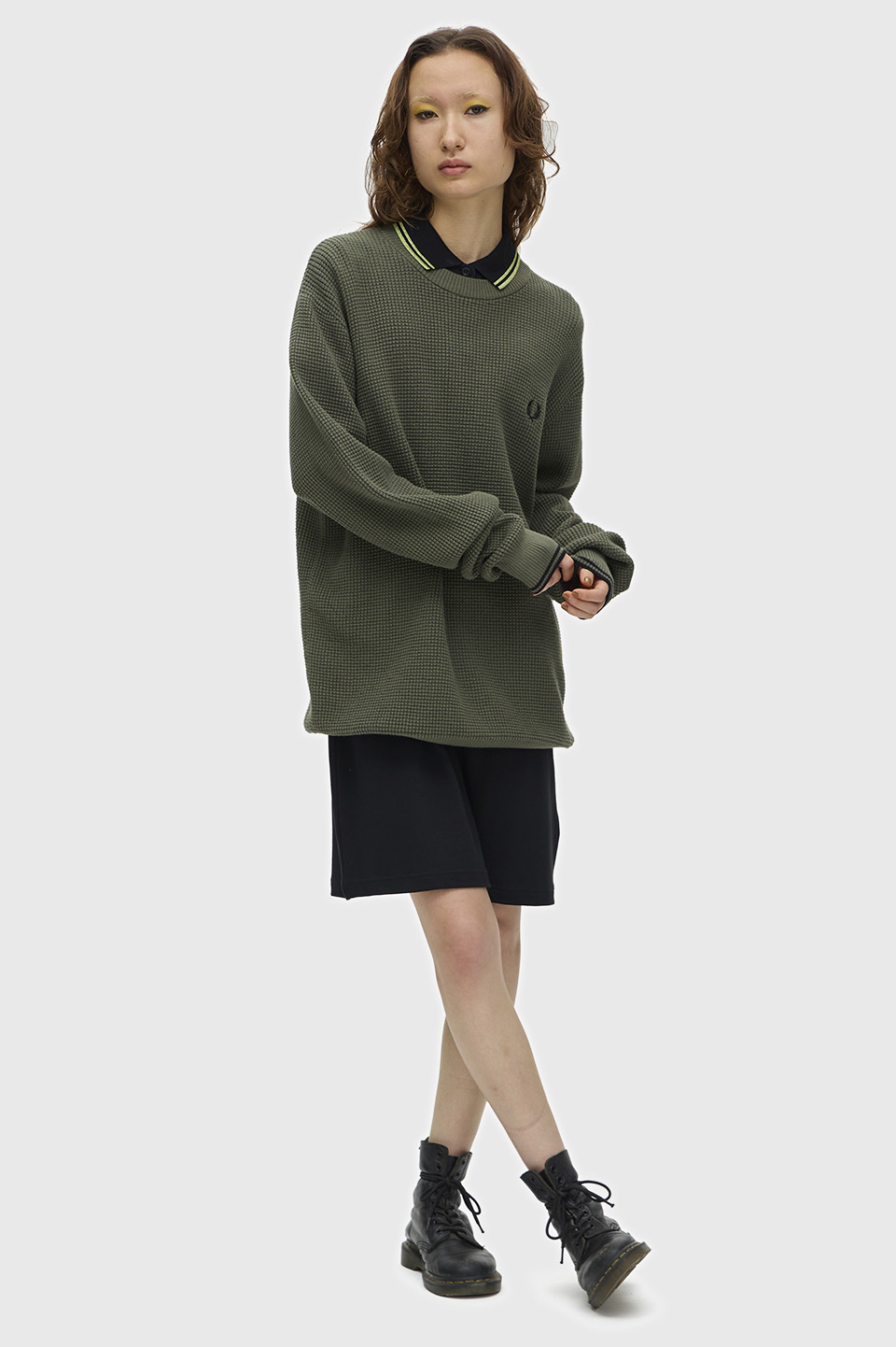 フレッドペリーFRED PERRY ニットワンピース グリーン　UK10 フレッドペリーFRED PERRY ニットワンピース グリーン UK10 FRED