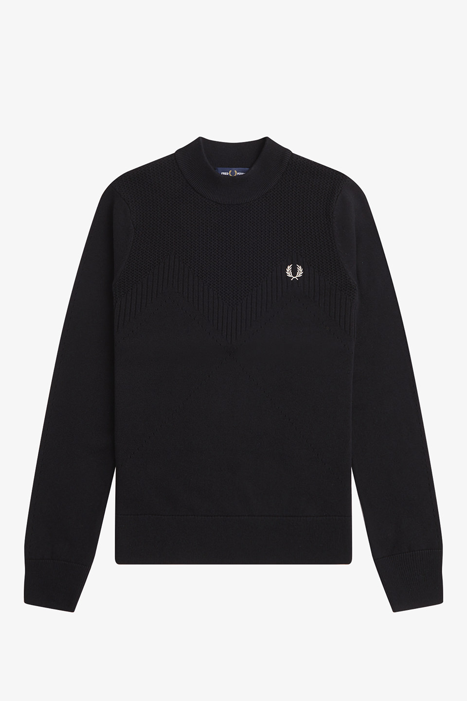 Pointelle Detail Jumper(10 102：BLACK): | FRED PERRY JAPAN 
