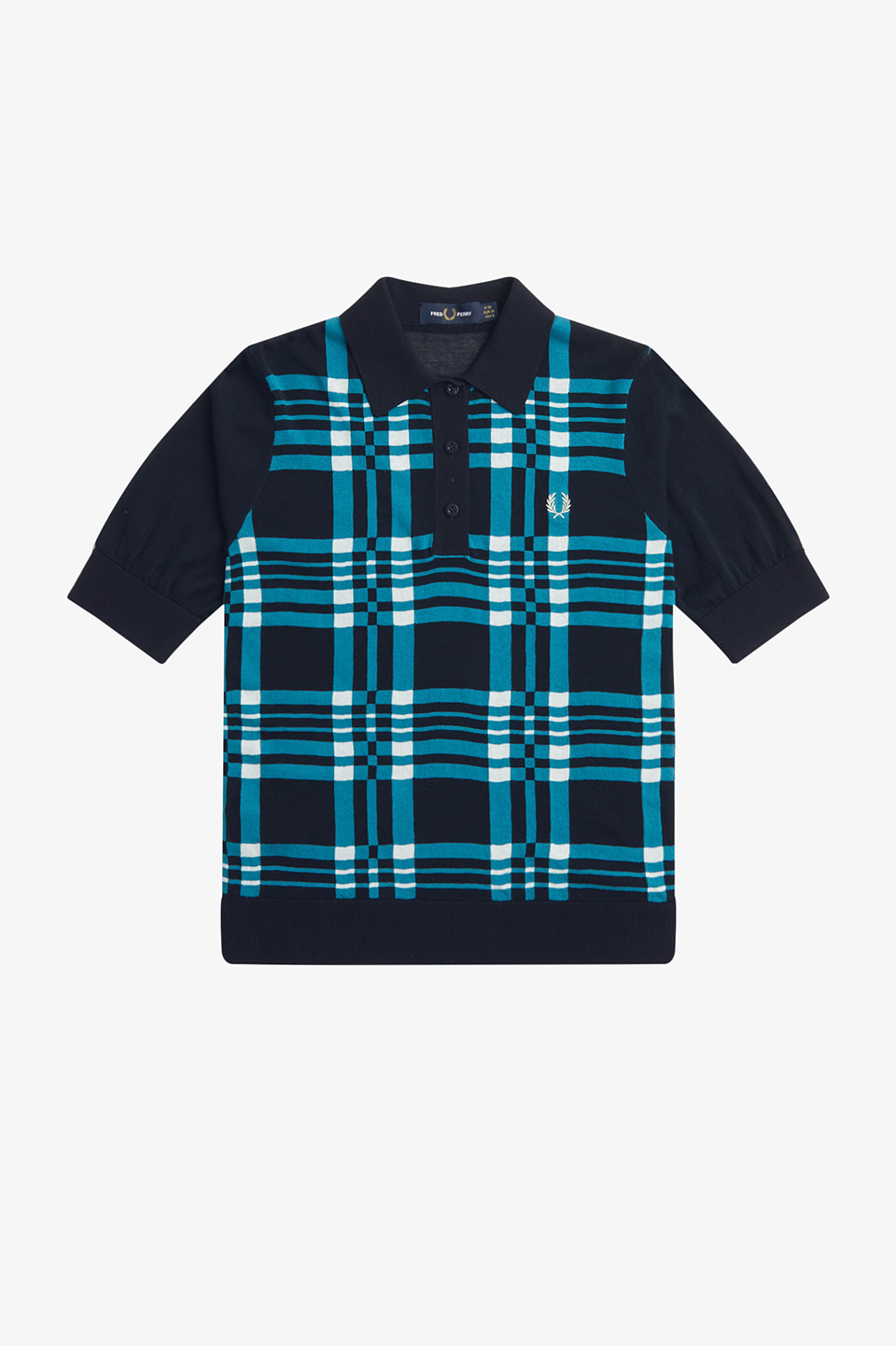 Sheer Tartan Knitted Shirt(10 608：NAVY): | FRED PERRY JAPAN