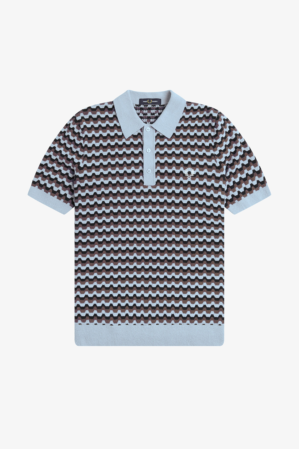 Boucle Jacquard Knitted Shirt(M 146：LIGHT SMOKE): | FRED PERRY  