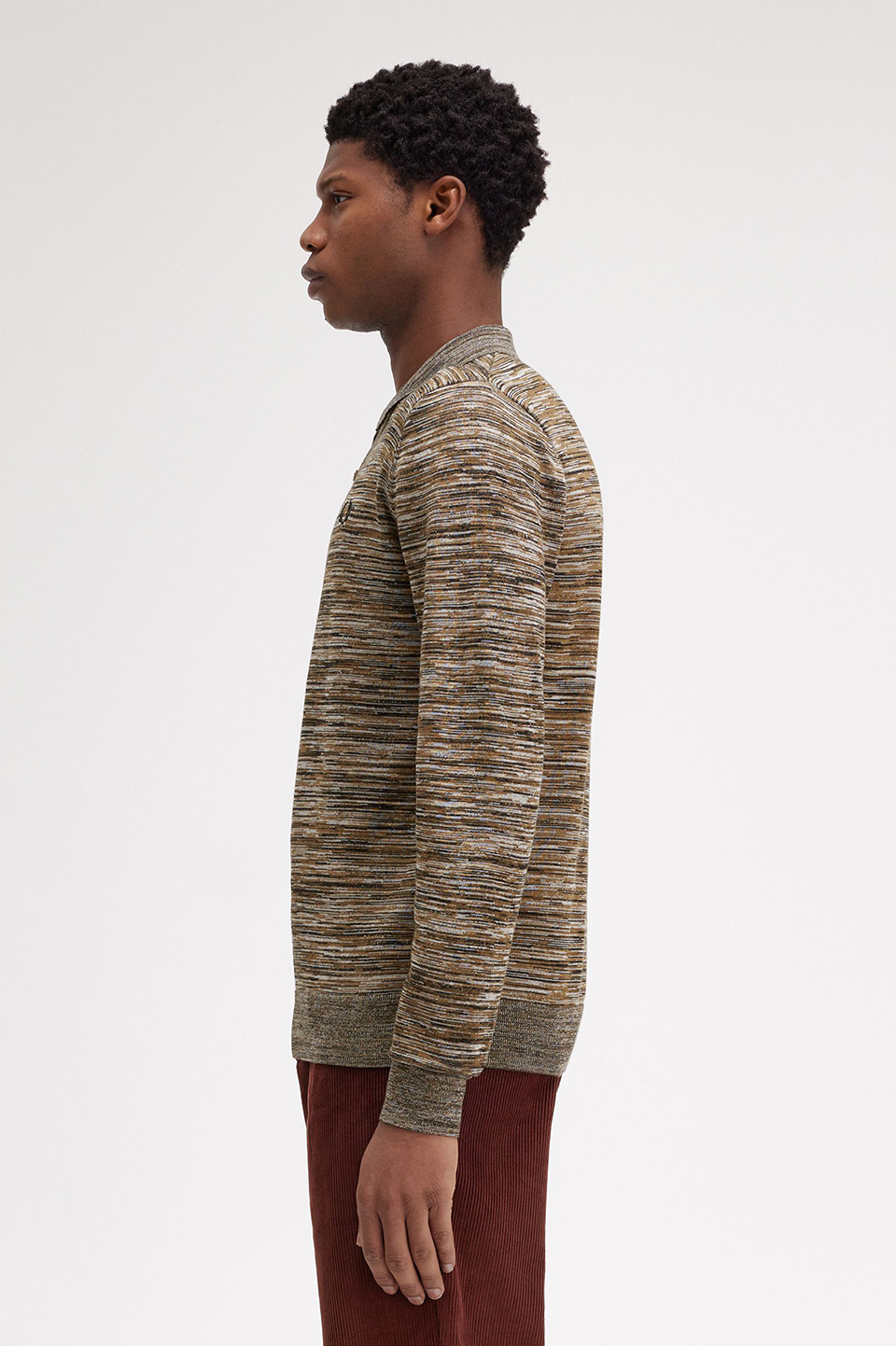 Space Dye Knitted Long Sleeve Shirt(M X54：SHADED STONE / ECRU