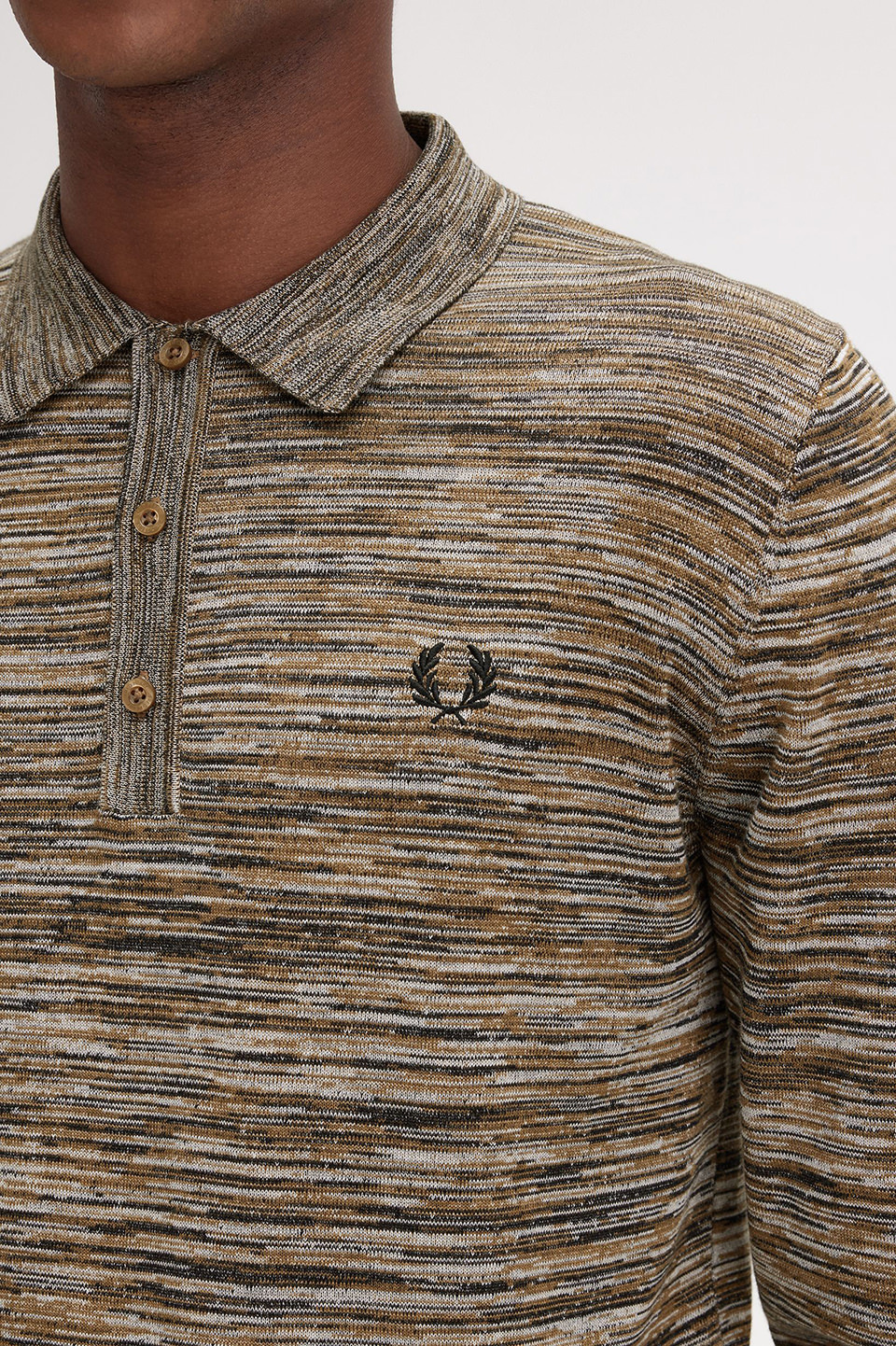 Space Dye Knitted Long Sleeve Shirt(M X54：SHADED STONE / ECRU