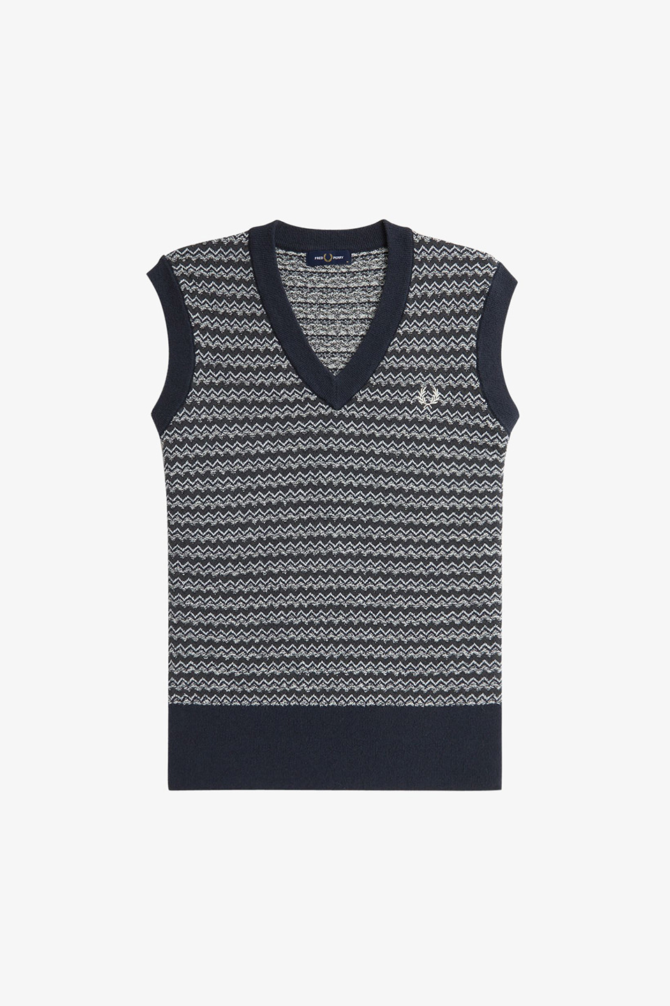 FRED PERRY Boucle Tank ニットベスト Boucle Jacquard Knitted Vest(10 U53：CARRINGTON ROAD BRICK