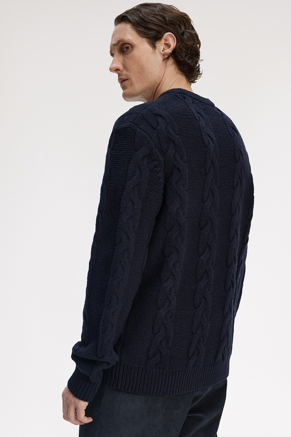 Chunky Cable Knit Jumper(S 608：NAVY): | FRED PERRY JAPAN