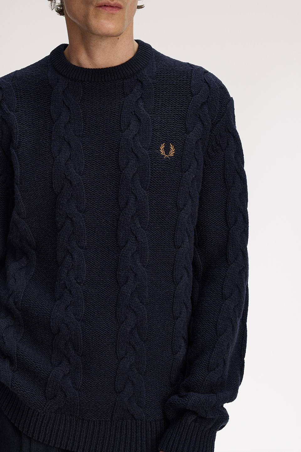 Chunky Cable Knit Jumper(S 608：NAVY): | FRED PERRY JAPAN