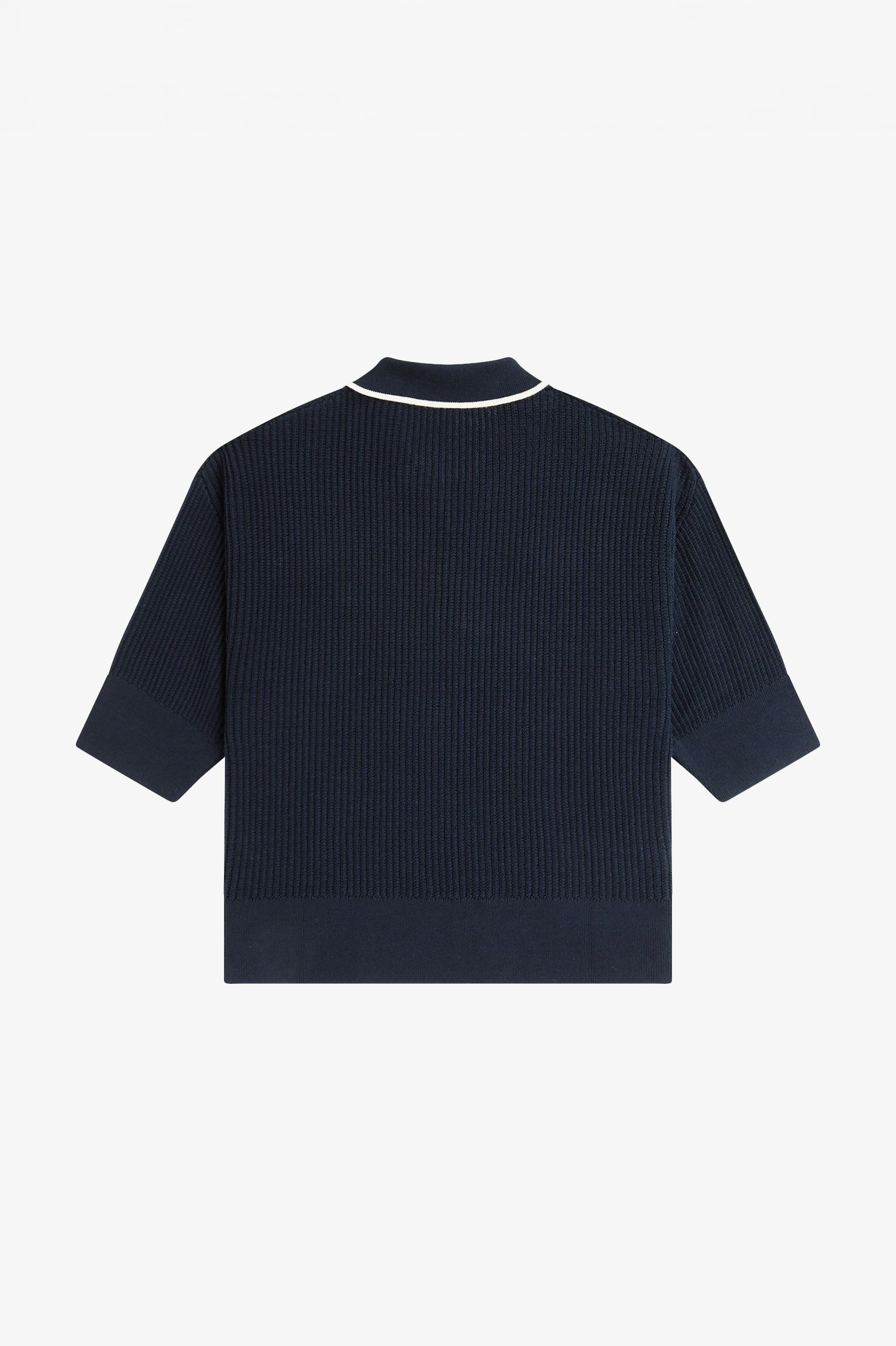 Open-Collar Mesh Knit Shirt(10 608：NAVY): | FRED PERRY