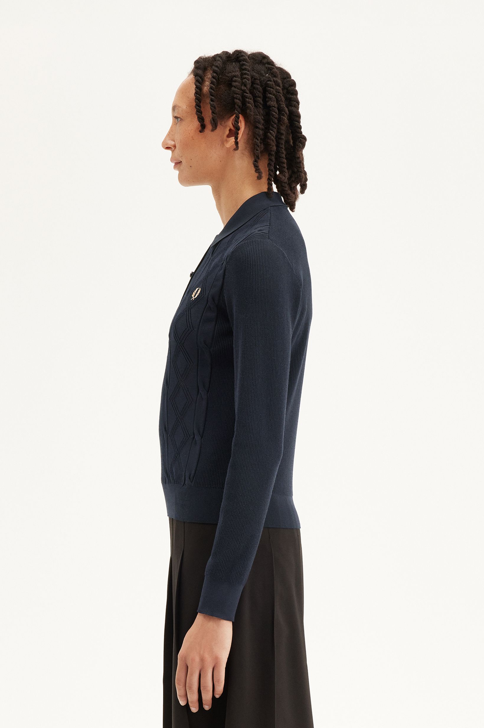 Textured Knitted Polo Shirt(10 608：NAVY): | FRED PERRY